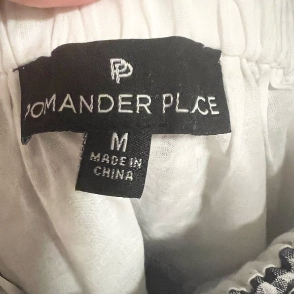 Pomander Place x Tuckernuck Off the Shoulder gingham Tiered Teddy Top - Picture 5 of 8